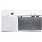 Calvin Reception Counter 3200Wx950Dx1150mmH Metallic GreyMatte White