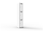Infinity Melamine Locker 3 Door 1850Hx305Wx455mmD White with Black Edging