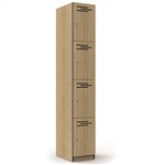 Infinity Melamine Locker 4 Door 1850Hx305Wx455mmD Oak with Black Edging