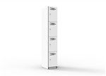 Infinity Melamine Locker 4 Door 1850Hx305Wx455mmD White with Black Edging