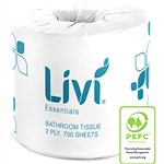 Livi Essentials 1002 Toilet Paper Rolls 2 ply  700 Sheets  Box of 48