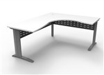 IOS Deluxe Rapid Span Corner Workstation 1800mm W x 1800mm W x 750mm D  Natural White Top Silver Base