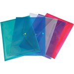 Marbig Doculope Wallet  Button Closure  A4  Assorted Colours  Pack Of 10