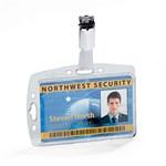 DURABLE SECURITY PASS HOLDER Acrylic With Rotating Clip Pack of 25