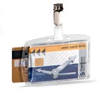DURABLE SECURITY PASS HOLDER Acrylic Duo With Rotating Clip Box of 25