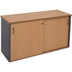 Credenza Sliding Doors 1800mmW x 450mmD x 730mmH  Beech And Ironstone