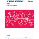 Writer Student Note Book  Red  64 Pages  250mm x 175mm  12mm Ruled 