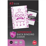 GBC Binding Covers A3 300gsm Leathergrain Pack of 25 Black