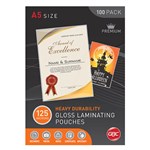 GBC LAMINATING POUCHES A5 125 Micron Gloss Bx100 