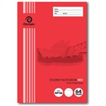 Olympic Student Notebook 64Pg  250mm x 176mm  12mm Ruled  Red 