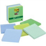 Post It Note Lined  Bora Bora  Super Sticky 101 x 101mm Pk6  6756SST