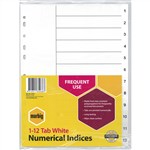 Marbig A4 Indices Dividers 112 PP White