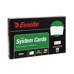 Esselte Ruled System Cards 203x127mm 8x5  White Pack Of 100