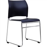 Buro Maxim Visitor Chair Chrome Sled Base Black Poly