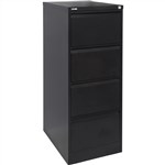 Go Filing Cabinet 4 Draw H1321xW460xD620mm Black Ripple