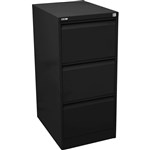 Go Filing Cabinet 3 Draw H1016xW460xD620mm Black Ripple