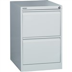 Go Filing Cabinet 2 Draw H730mmxW460mmxD620mm Silver Grey