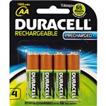 DURACELL RECHARGEABLE BATTERY AA Precharged  Pack of 4 
