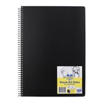 Spirax Visual Art Diary A4 Portrait  120 page  110gsm  Black Polyprop Cover