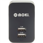 Moki Dual USB Wall Charger Black 