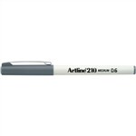 Artline 210 Fineliner Pen 06mm Grey Bx12