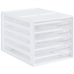 Desktop File Storage Organiser A4 5 Drawer white